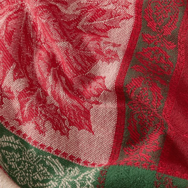 Threadmade Prestige Poinsettia Jacquard Tablecloth