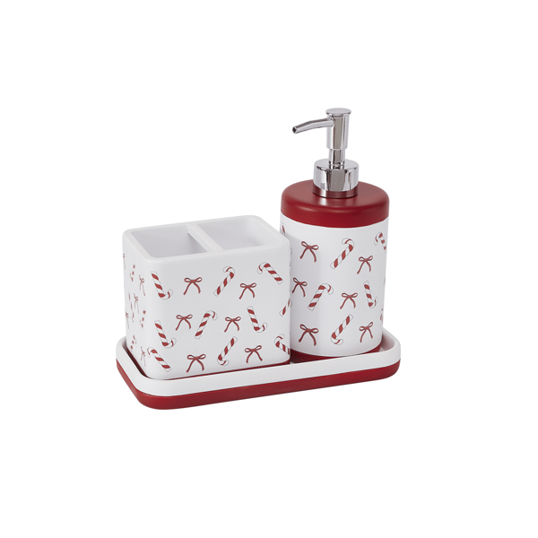 Avanti Candy Canes 3pc. Bath Accessory Set - image 