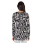 Womens 24/7 Comfort Apparel Floral Black Long Sleeve Tunic Top - image 3