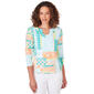 Womens Ruby Rd. Spring Breeze Knit Patchwork Tee - image 1