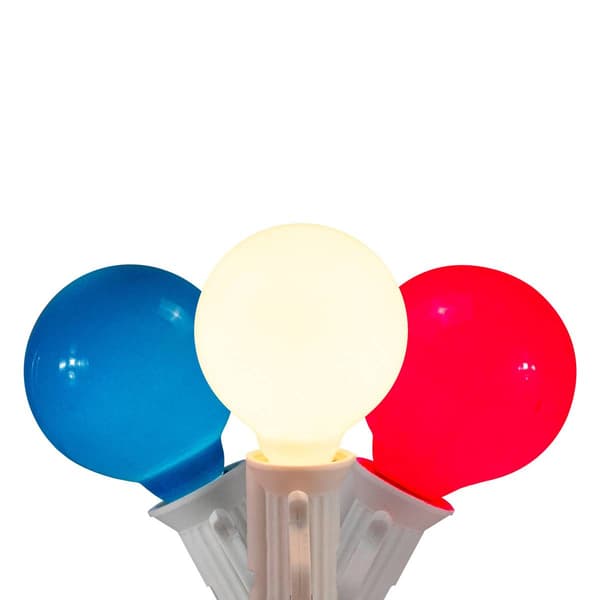 Northlight Seasonal Red White & Blue Christmas G40 Globe Lights - image 