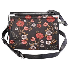 Nine West Radzi Floral Wallet On A String - Black Poppy Floral