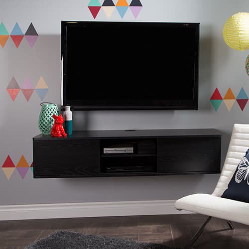 South Shore  56in. Wall Mount Console - Black