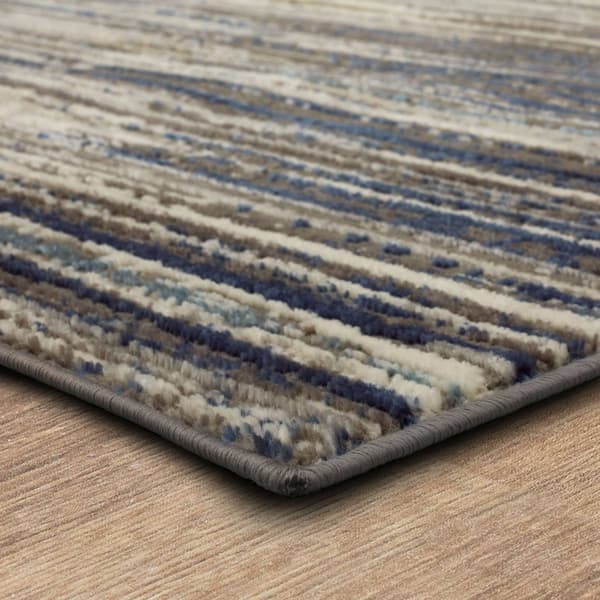 Mohawk Home Furie Stripe Grey/Dark Blue Area Rug