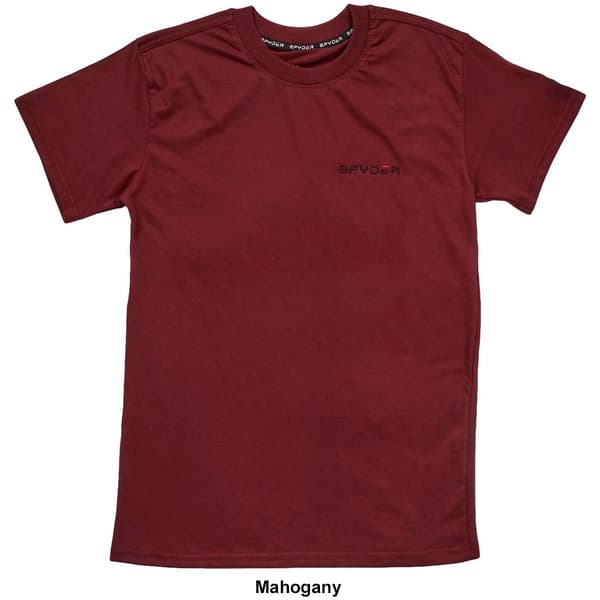 Mens Spyder Ribbed Crew Neck Solid Short Sleeve Tee
