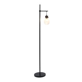 Lalia Home Black Matte 1 Light Beacon Floor Lamp w/Glass Shade