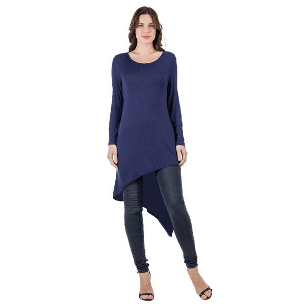 Womens 24/7 Comfort Apparel Knee Length Asymmetrical Tunic Top - image 