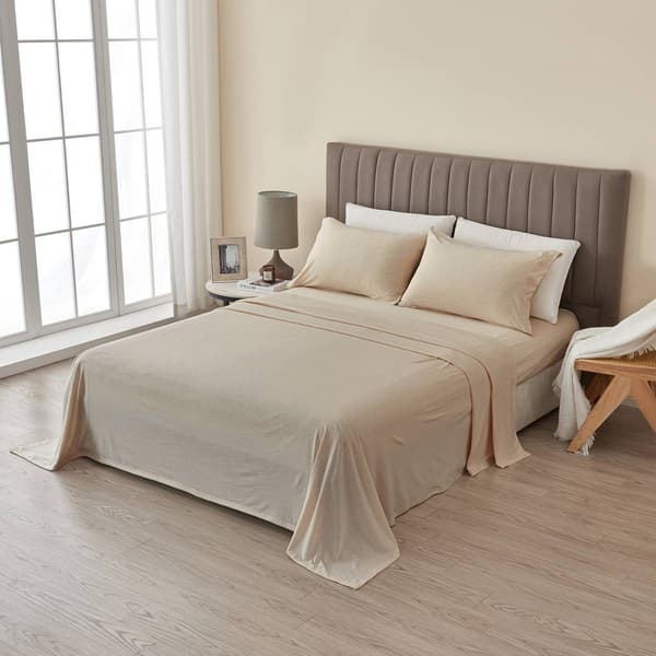 FreshFolds 4pc. Cotton Jersey Knit Deep Pocket Sheet Set