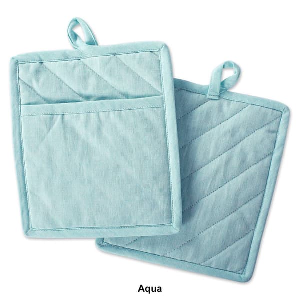 DII® Solid Chambray Pot Holders - Set of 2