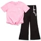 Girls (4-6x) Puma® Pocket Logo Tie Front Tee & Flared Legging Set - image 2