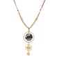 Bella Uno Worn Gold Leather & Metal Triple Disc Pendant Necklace - image 1