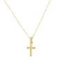 Gold over Sterling Silver Polished Mini Cross Necklace - image 1