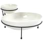 Famous Brand Ceramic Chip & Dip Set with Wire Stand - image 1