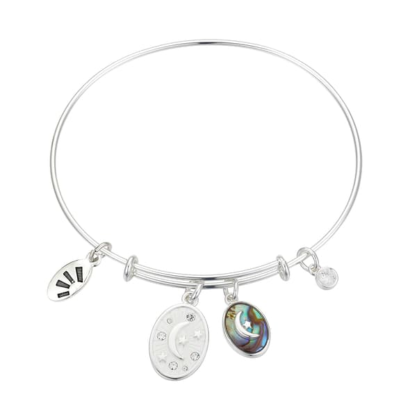 Shine I Love You Abalone and Cubic Zirconia Bezel Bracelet - image 