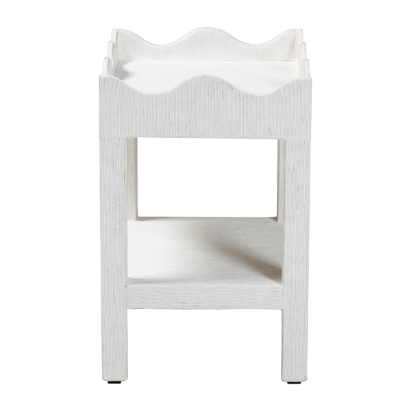 bali & pari Sebastian Grasscloth Scalloped End Table