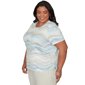 Plus Size Alfred Dunner Vintage Charm Wavy Stripe Blouse - image 3