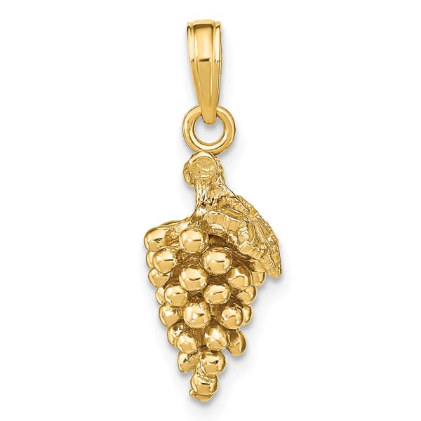 Unisex Gold Classics(tm) 14kt Gold 3D Grapes Charm - image 