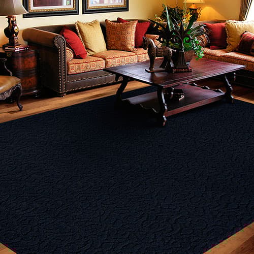 Garland Ivy Solid Rectangular Area Rug - Navy