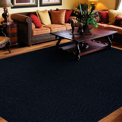 Garland Ivy Solid Rectangular Area Rug - Navy - image 