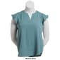 Womens Adrianna Papell Solid Short Flutter Sleeve Airflow Blouse - image 3