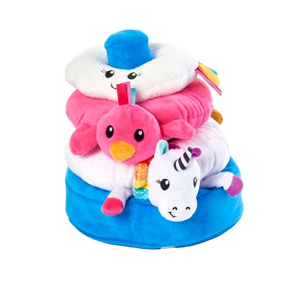 Sassy Baby Unicorn Magic 3-Ring Plush Stacker Toy - image 
