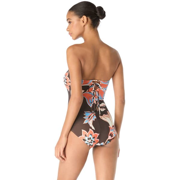 Womens Vince Camuto Floral Bandeau One Piece Swimsuit