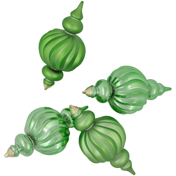 Northlight 4ct. Green 2-Finish Shatterproof Christmas Ornaments
