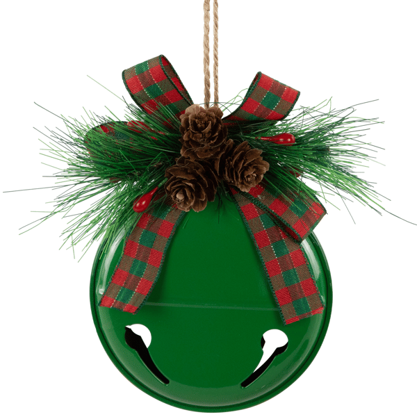 Northlight 2pk. Green Jingle Bells with Bows Christmas Ornaments