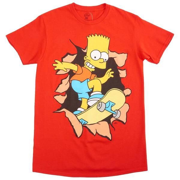 Young Mens The Simpsons Bart Simpson Short Sleeve Graphic Tee - image 