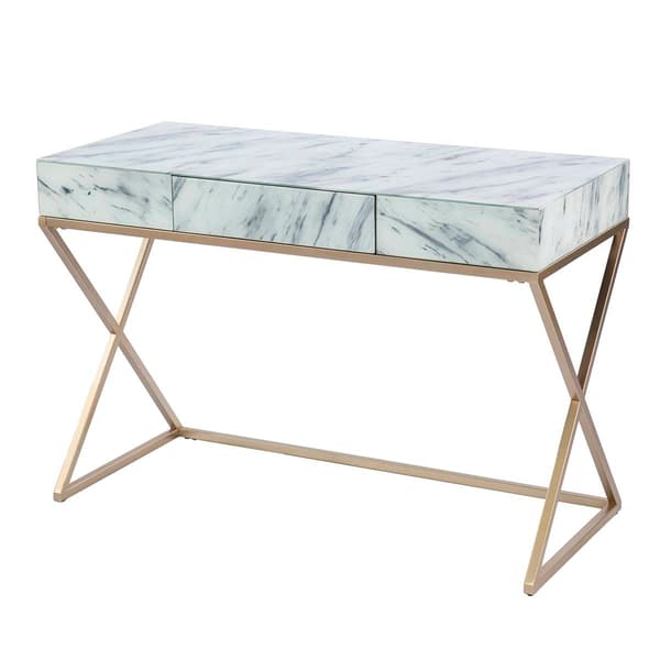 Southern Enterprises Kamblemore Faux Marble Writing Desk