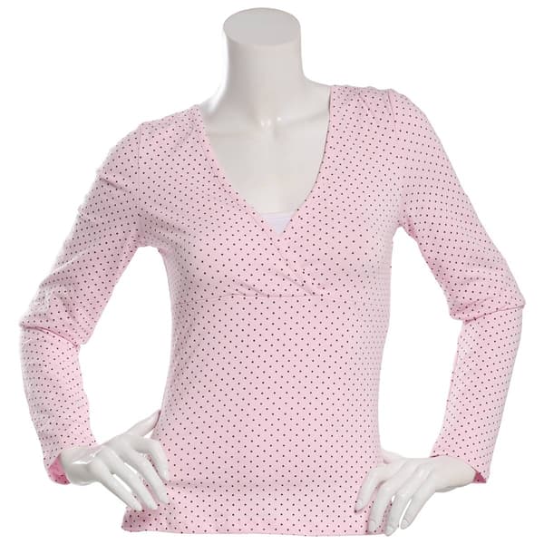 Juniors Madden Girl Long Sleeve Pindot Surplice Top