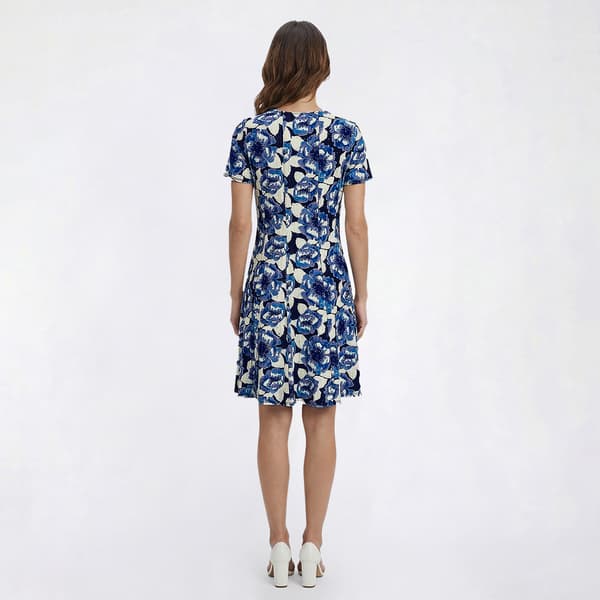 Womens Cocomo Short Sleeve Floral Gomez Panel Shift Dress
