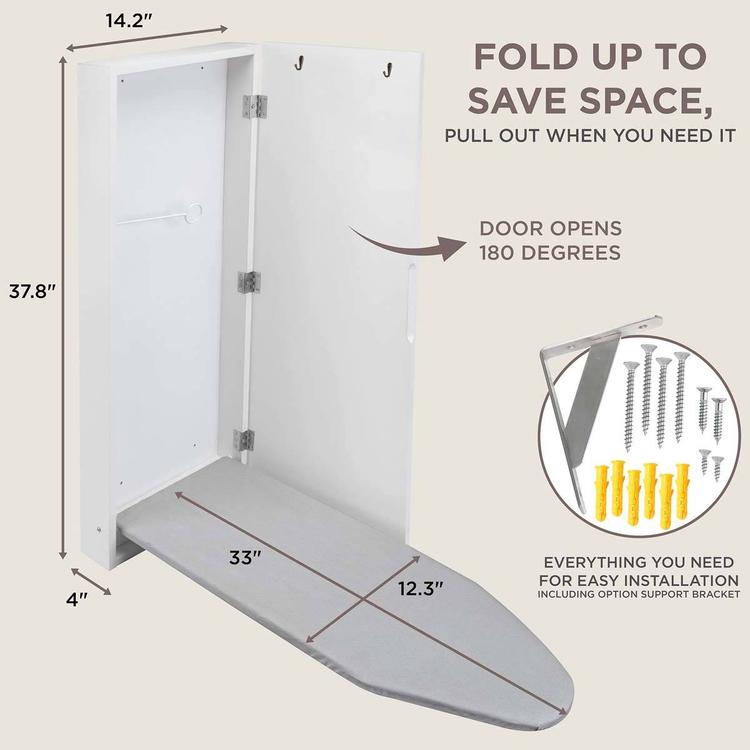 Ivation Wall Mounted Right Side Door Ironing Board