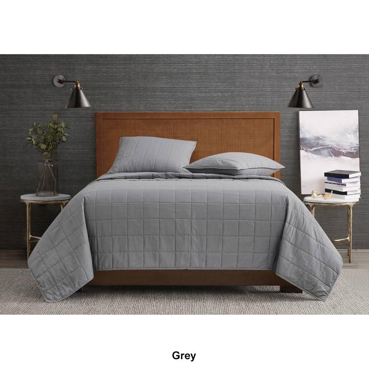 London Fog Garment Wash Solid 180 Thread Count Quilt Set