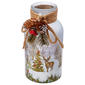 Transpac Snowy Christmas Reindeer Glass Jar Decor - image 1