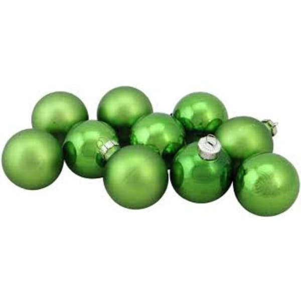 Northlight Seasonal 10ct. Grass Green Glass Christmas Ornaments