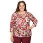 Plus Size Alfred Dunner Mulberry Street Jacobean Floral Blouse - image 1