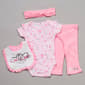 Baby Girl &#40;NB-9M&#41; Bebe 4pc. Cheetah & Solid Bodysuit Pants Set - image 1