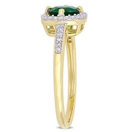 Gemstone Classics&#8482; 10kt. Gold & Emerald Square Halo Ring