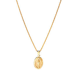 10kt. Yellow Gold Mary Oval Pendant Necklace
