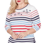 Petite Alfred Dunner Lady Liberty Americana Stripes Tee - image 4