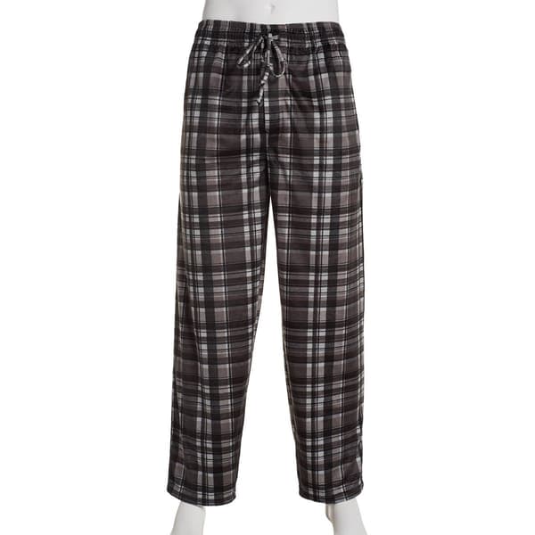 Mens Preswick & Moore&#174; Plaid Silky Pajama Pants - Grey/Black
