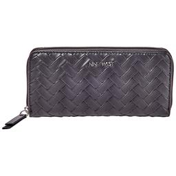 Womens Nine West Norah Woven Zip-Around Clutch Wallet
