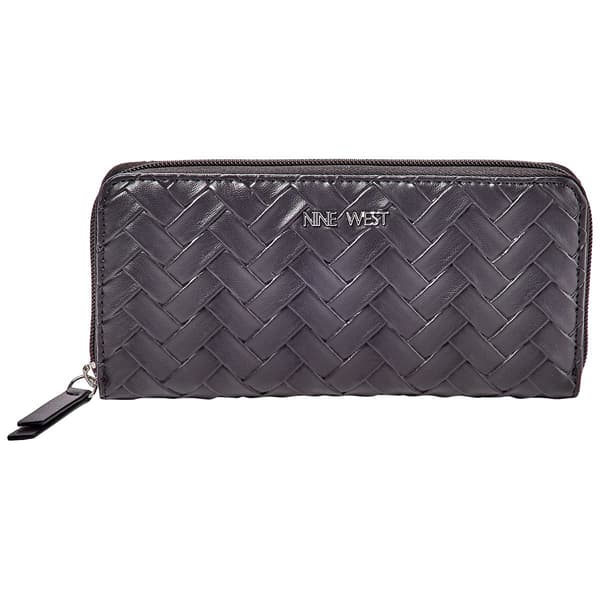 Womens Nine West Norah Woven Zip-Around Clutch Wallet - image 