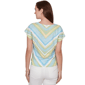 Petite Hearts of Palm Aqua Fresh Tie Front Chevron Blouse - image 2