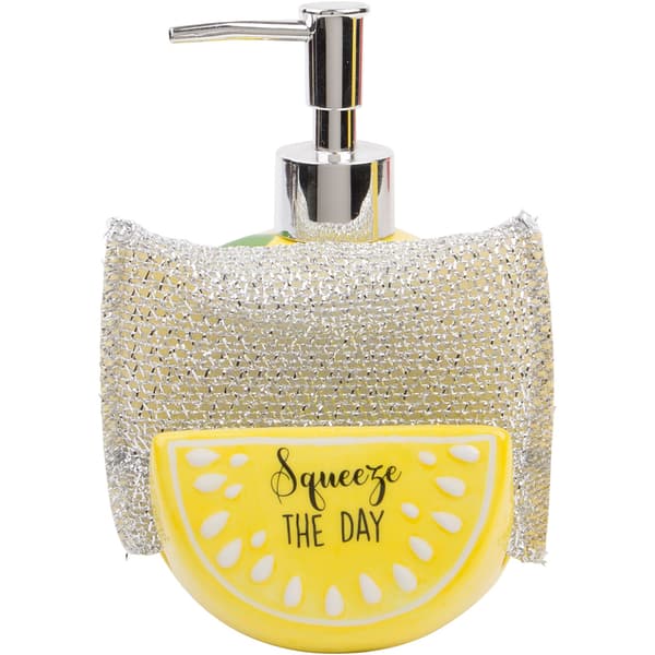 Home Essentials Lemon Soap Pump &amp; Sponge Holder