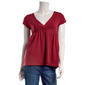 Juniors Madden Girl Short Sleeve Pindot Surplice Babydoll Top - image 1