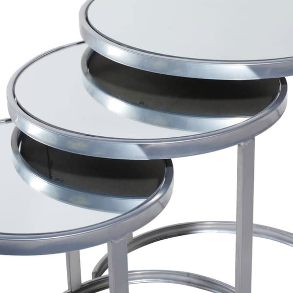 9th & Pike® Silver Tin Contemporary Accent Table - Set of 3