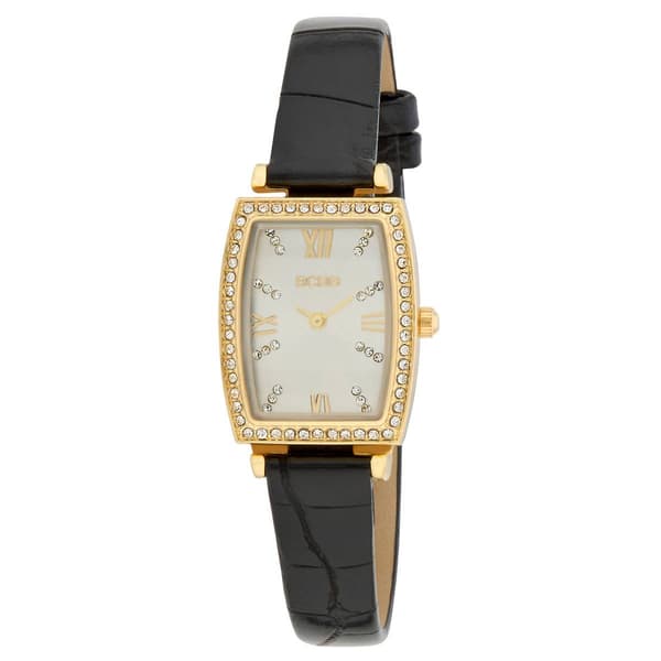 Womens BCBG Tonneau Status Case Black Strap Watch - BCBG018BK - image 