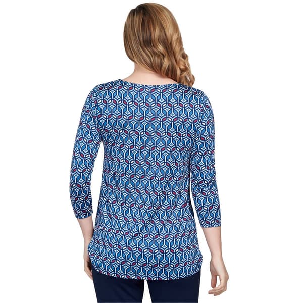 Petite Ruby Rd. Must Haves II Geometric Twisted Front Blouse